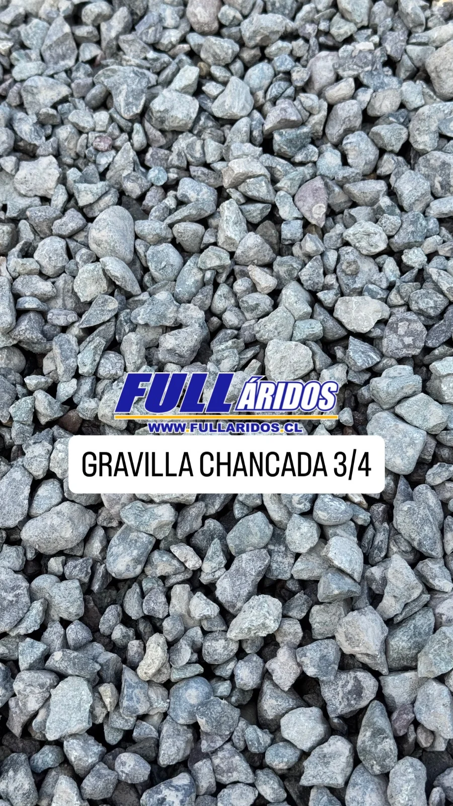 Gravilla chancada bajo 3/4 de pulgada