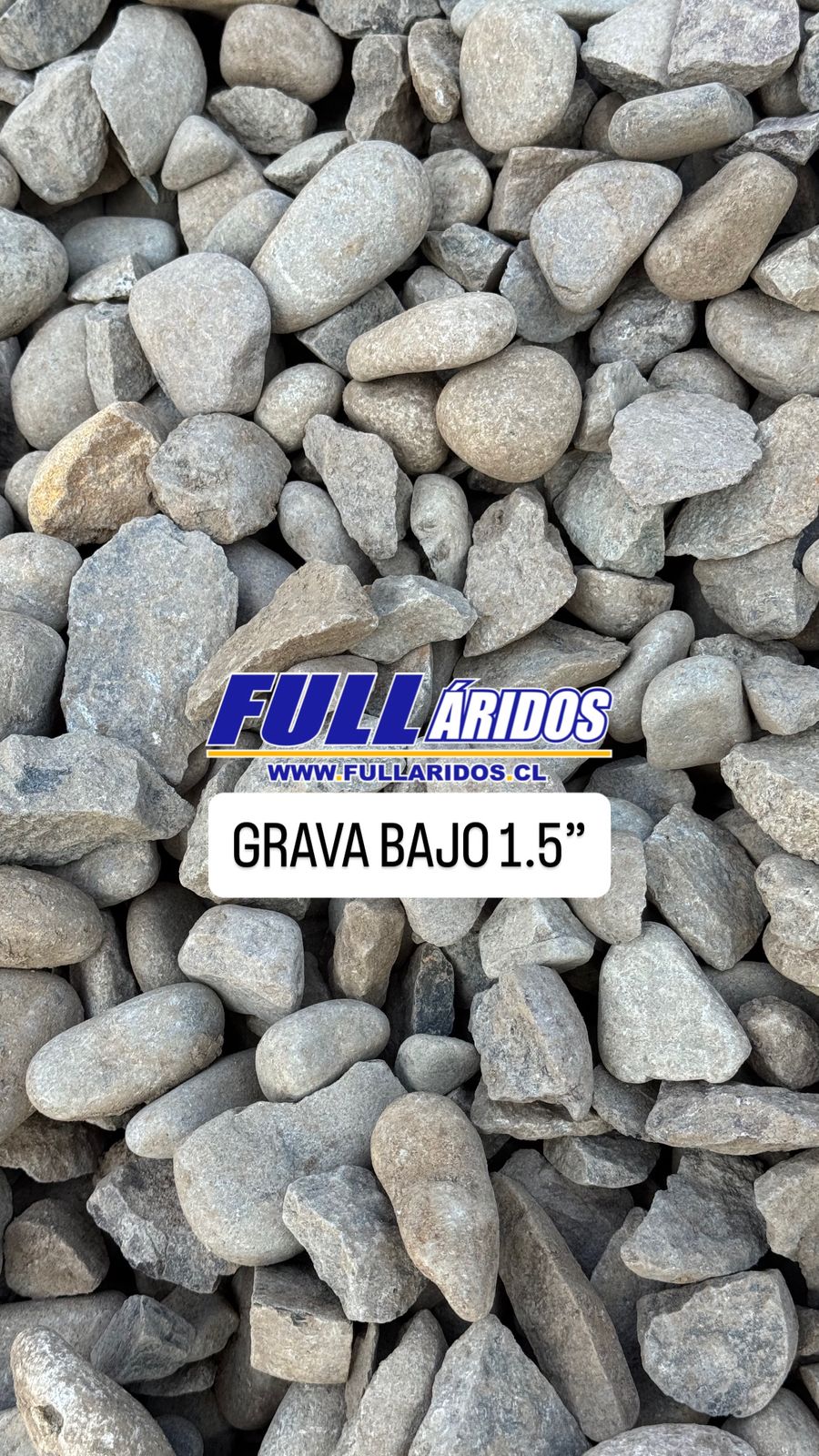 Grava chancada bajo 1.5 pulgadas